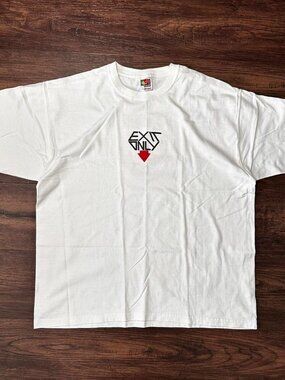 White Vintage 90s Exit Only Skateboarding Tee Size L